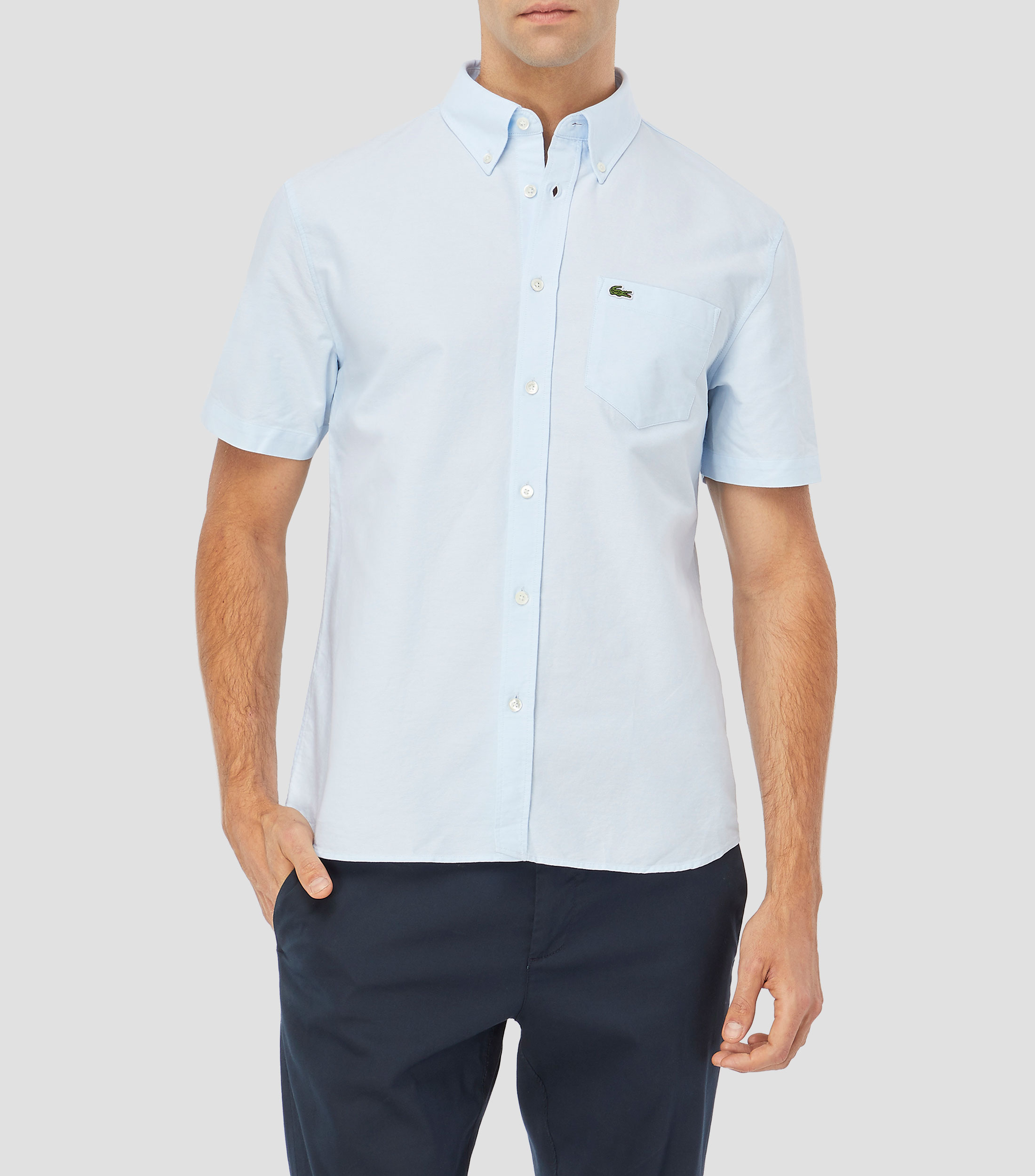 Camisa lisa manga corta Hombre